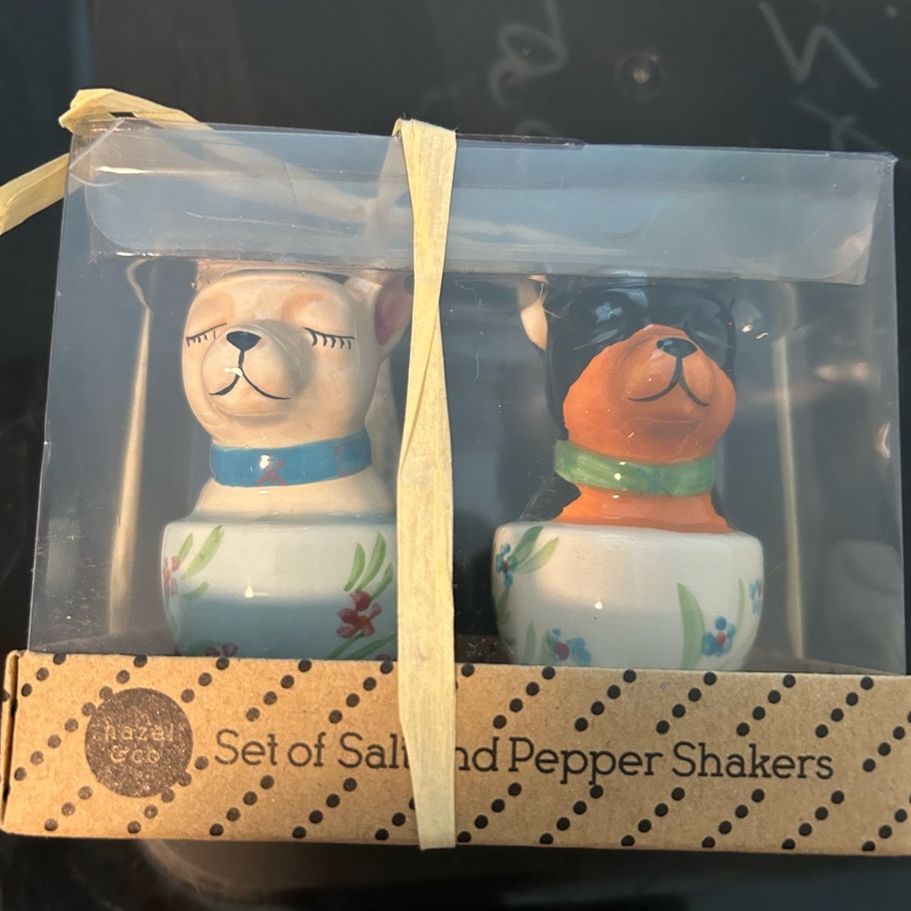 Dog in Tea Cup Salt and Pepper Shakers - Multicolor